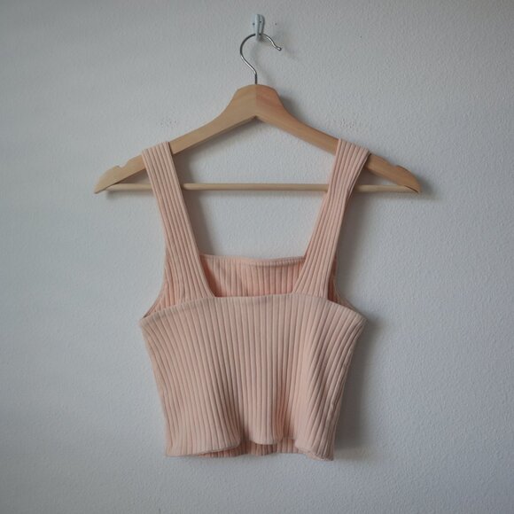 American Eagle Ribbed Square Neck Tank Top | S - Picture 4 of 4